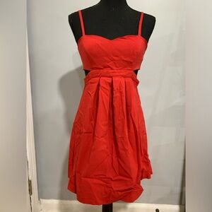 Sparkle & Fade Urban Outfitters Red Side Cut-Out Party Dress